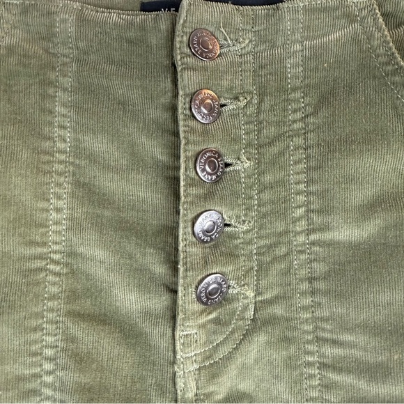 Veronica Beard Crosbie Wide Leg Crop High Rise Corduroy Forest Green Size 26 - Picture 8 of 15